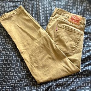 Men’s Levi Strauss 513 Tan Jeans 34W 30L